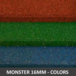 Piso De Borracha Monster Dupla Face 1,00 x 1,00 16mm Colors - Vermelho escuro