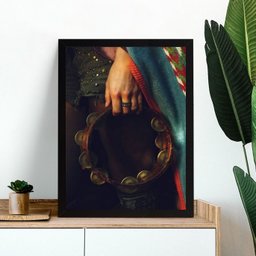 Quadro Decorativo Pandeiro - Cigana 24x18cm:moldura Preta - 1