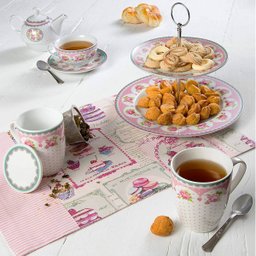 4 Canecas de Porcelana para Chá 310ml com Tampa e Filtro Inox Infusoor Lyor Rosa - 2