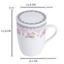 Ver imagem 3 de 4 Canecas de Porcelana para Chá 310ml com Tampa e Filtro Inox Infusoor Lyor Rosa
