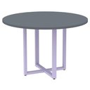 Ver imagem 1 de Mesa de Reunião Redonda P25 Pandin 110 Cm (largura) Tampo Mdp Grafito Pé Aço Tubular Lilás