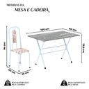 Ver imagem 3 de Conjunto de Mesa Tubular 100x60cm Tampo em Granito com 4 Cadeiras Lívia Branco/Botanic Bege