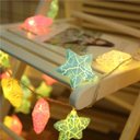 Ver imagem 3 de Decoração Varal Cordão Fio de Luzes Lâmpadas Estrela Colorida Led Natal Enfeite 2m