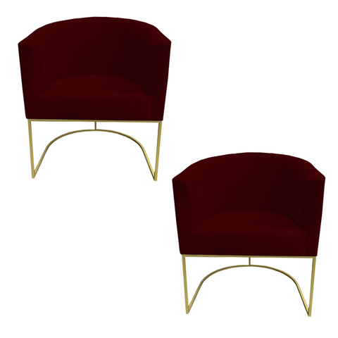 Kit 02 Poltronas Paola Sued Marsala - D'Classe Decor