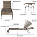 Ver imagem 3 de Kit 2 Espreguiçadeiras Mesa em Alumínio Piscina Jardim e Área Catar Bege/Cappuccino