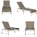 Ver imagem 4 de Kit 2 Espreguiçadeiras Mesa em Alumínio Piscina Jardim e Área Catar Bege/Cappuccino