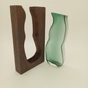 Ver imagem 4 de Vaso Decorativo de Vidro Verde 23x14x5cm Enfeite Sala Mesa Estante Aparador