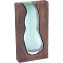 Ver imagem 1 de Vaso Decorativo de Vidro Verde 23x14x5cm Enfeite Sala Mesa Estante Aparador