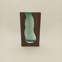 Ver imagem 2 de Vaso Decorativo de Vidro Verde 23x14x5cm Enfeite Sala Mesa Estante Aparador