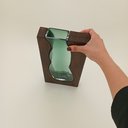 Ver imagem 5 de Vaso Decorativo de Vidro Verde 23x14x5cm Enfeite Sala Mesa Estante Aparador