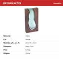 Ver imagem 6 de Vaso Decorativo de Vidro Verde 23x14x5cm Enfeite Sala Mesa Estante Aparador