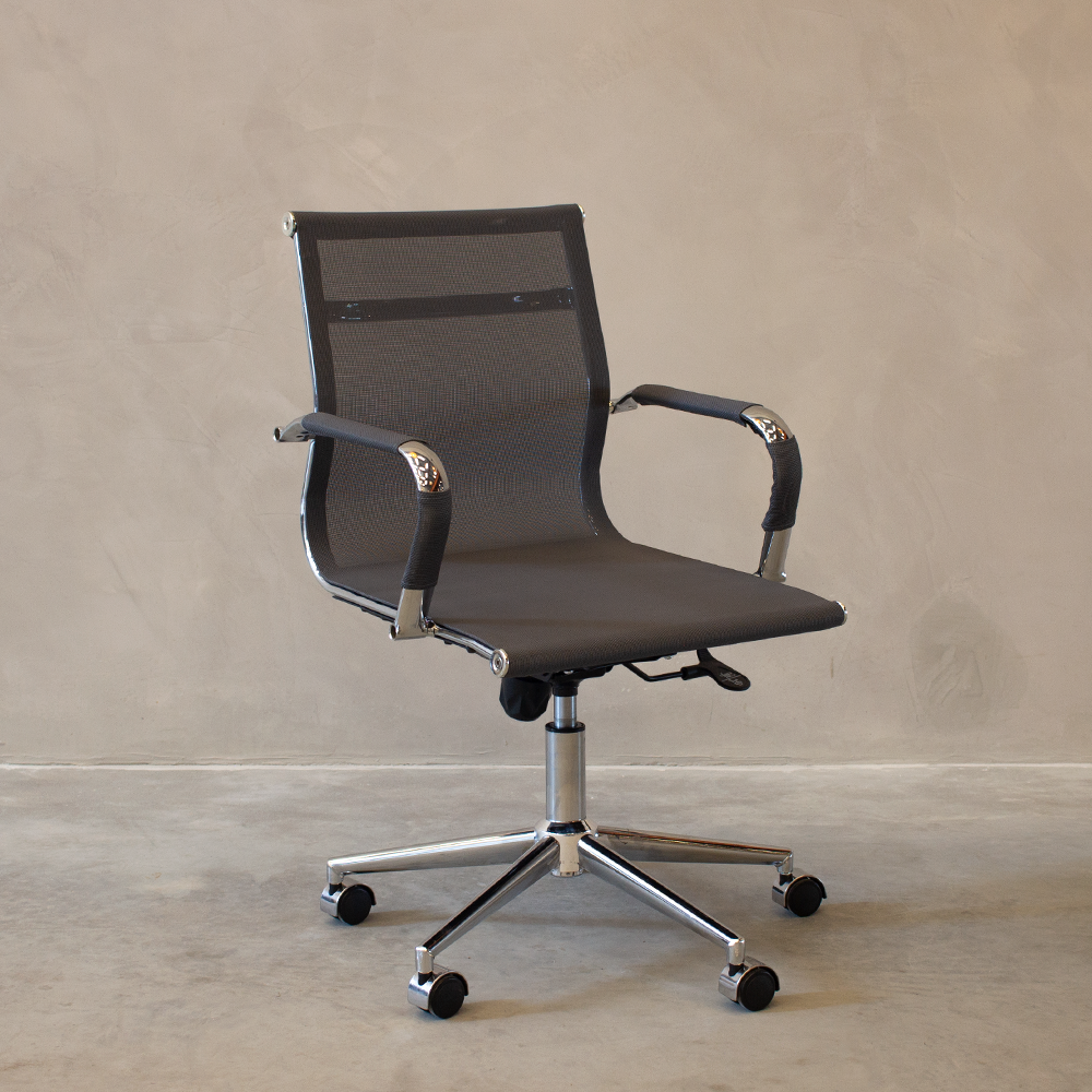 Ver imagem 5 de Kit 6 Cadeiras de Escritório Executiva Giratória Tela Mesh Cinza