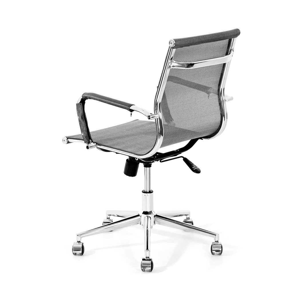 Ver imagem 4 de Kit 6 Cadeiras de Escritório Executiva Giratória Tela Mesh Cinza