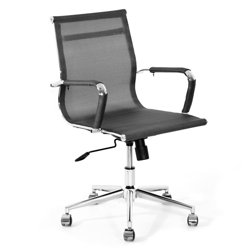 Ver imagem 2 de Kit 6 Cadeiras de Escritório Executiva Giratória Tela Mesh Cinza