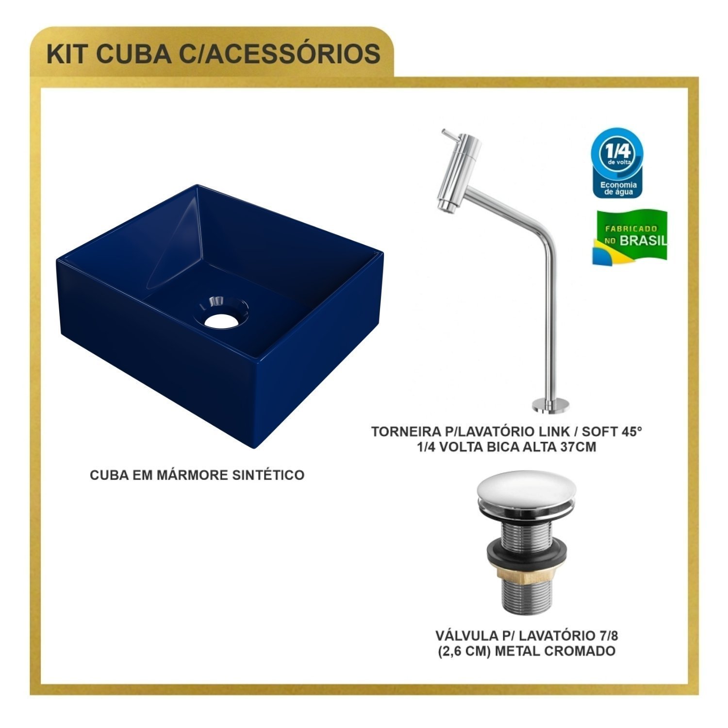 Kit Cuba Rt30 Riviera com Torneira Link 1062 e Válvula Click - 8