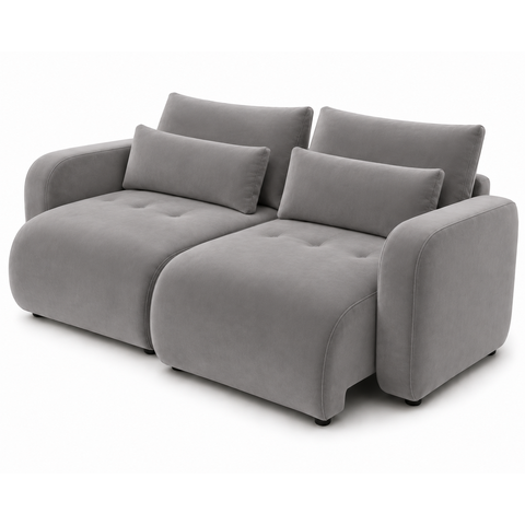 Sofá Retrátil e Cama Is 002 com Molas Ensacadas e Espuma D33:Veludo Cinza/2,1