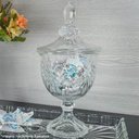 Ver imagem 6 de 12 Potiches de Cristal com Pé Tampa Baleiro Decorativo Lyor Bombonieres Dublin de Mesa