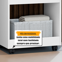 Ver imagem 4 de Organizador Carrinho Multiuso 3 Prateleiras com Rodízios Jade Branco