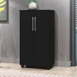 Armário Multiuso Preto 2 Portas Smart J&a Móveis 118x64x36 - 1