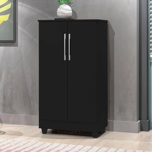 Armário Multiuso Preto 2 Portas Smart J&a Móveis 118x64x36