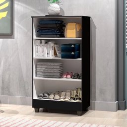 Armário Multiuso Preto 2 Portas Smart J&a Móveis 118x64x36 - 2