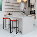 Ver imagem 6 de Kit 2 Banqueta Quadrada Preta para Balcão Ilha Cozinha Gourmet Bancada Piscina Bares Àrea de Lazer