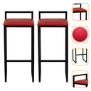 Ver imagem 1 de Kit 2 Banqueta Quadrada Preta para Balcão Ilha Cozinha Gourmet Bancada Piscina Bares Àrea de Lazer