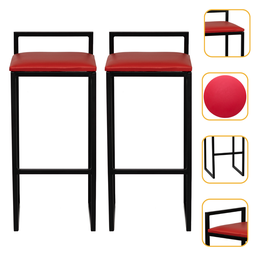 Kit 2 Banqueta Quadrada Preta para Balcão Ilha Cozinha Gourmet Bancada Piscina Bares Àrea de Lazer - 1