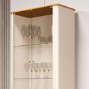 Ver imagem 3 de Cristaleira Tucupí Curva Puxador Pés Metal Off White Nature Dourado Jb Bechara