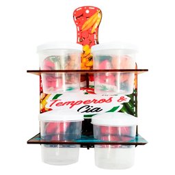 Porta Temperos Em Madeira Parede 4 Potes Temperos E Cia - 1 Porta Temperos Em Madeira Parede 4 Potes Temperos E Cia - 1