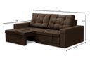 Ver imagem 2 de Sofá Retrátil 2 Lugares 1,80m Leticia Suede Rover & Beato