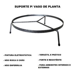 Suporte Rasteiro P/ Vaso de Planta de Chão 26cm X 8cm - 3
