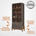 Ver imagem 3 de Cristaleira 4 Portas para Sala de Estar 50519 Cinza Perola Cedro Dcasa