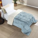 Ver imagem 2 de Coberdrom Casa Scarpa Apollo Solteiro Sherpa Manta Flannel Toque Lã de Carneiro - Azul Quartzo