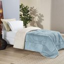 Ver imagem 3 de Coberdrom Casa Scarpa Apollo Solteiro Sherpa Manta Flannel Toque Lã de Carneiro - Azul Quartzo