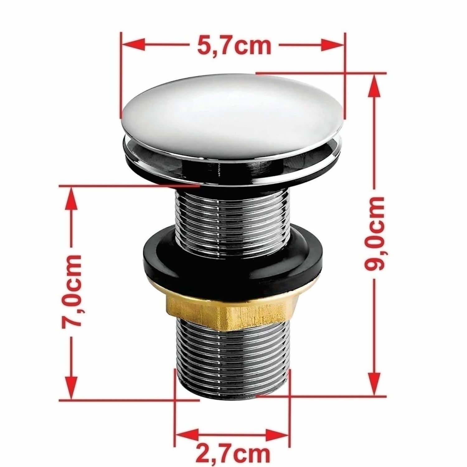 Kit Cuba Rt30 Riviera com Válvula Click e Sifão com Flexível - 5