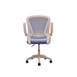 Cadeira Giratória Ergonômica Tela Mesh com Braços Articulados W-15:branca C/ Azul - 3