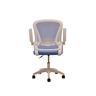Cadeira Giratória Ergonômica Tela Mesh com Braços Articulados W-15:branca C/ Azul - 3