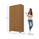 Ver imagem 4 de Guarda Roupa Infantil 4 Portas e 2 Gavetas Amy Espresso Móveis Bege/Cinamomo