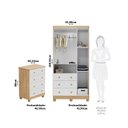 Ver imagem 3 de Quarto de Bebê Guarda-Roupas 3 Portas Cômoda 4 Gavetas Mimo 100% MDF Espresso Móveis Amêndoa/Branco