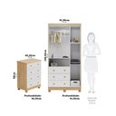 Ver imagem 3 de Quarto Infantil Guarda Roupas 3 Portas Cômoda 4 Gavetas Mimo 100% MDF Espresso Móveis Branco/Brilho/Amêndoa