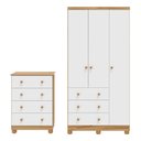 Ver imagem 2 de Quarto Infantil Guarda Roupas 3 Portas Cômoda 4 Gavetas Mimo 100% MDF Espresso Móveis Branco/Brilho/Amêndoa