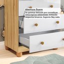 Ver imagem 7 de Quarto de Bebê Guarda-Roupas 3 Portas Cômoda 4 Gavetas Mimo 100% MDF Espresso Móveis Amêndoa/Branco