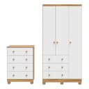 Ver imagem 2 de Quarto de Bebê Guarda-Roupas 3 Portas Cômoda 4 Gavetas Mimo 100% MDF Espresso Móveis Amêndoa/Branco