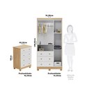 Ver imagem 3 de Quarto Infantil Guarda Roupas 3 Portas Cômoda 4 Gavetas Mimo 100% Mdf Espresso Móveis