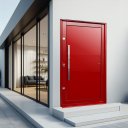 Ver imagem 2 de Porta Pivotante Alumínio Lambril c/Puxador Esq. Elite Vermelho 240x150 Brimak