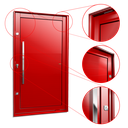 Ver imagem 3 de Porta Pivotante Alumínio Lambril c/Puxador Esq. Elite Vermelho 240x150 Brimak