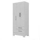 Ver imagem 3 de Guarda-Roupa Infantil 3 Portas e 2 Gavetas Amy Espresso Móveis Branco