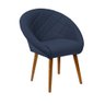Kit 2 Poltronas Decorativa Estofada Berlim Pés Palito Azul - 3