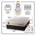 Ver imagem 3 de Cama Box Baú King Alford com Colchão Molas Ensacadas 193x203x73 Preto